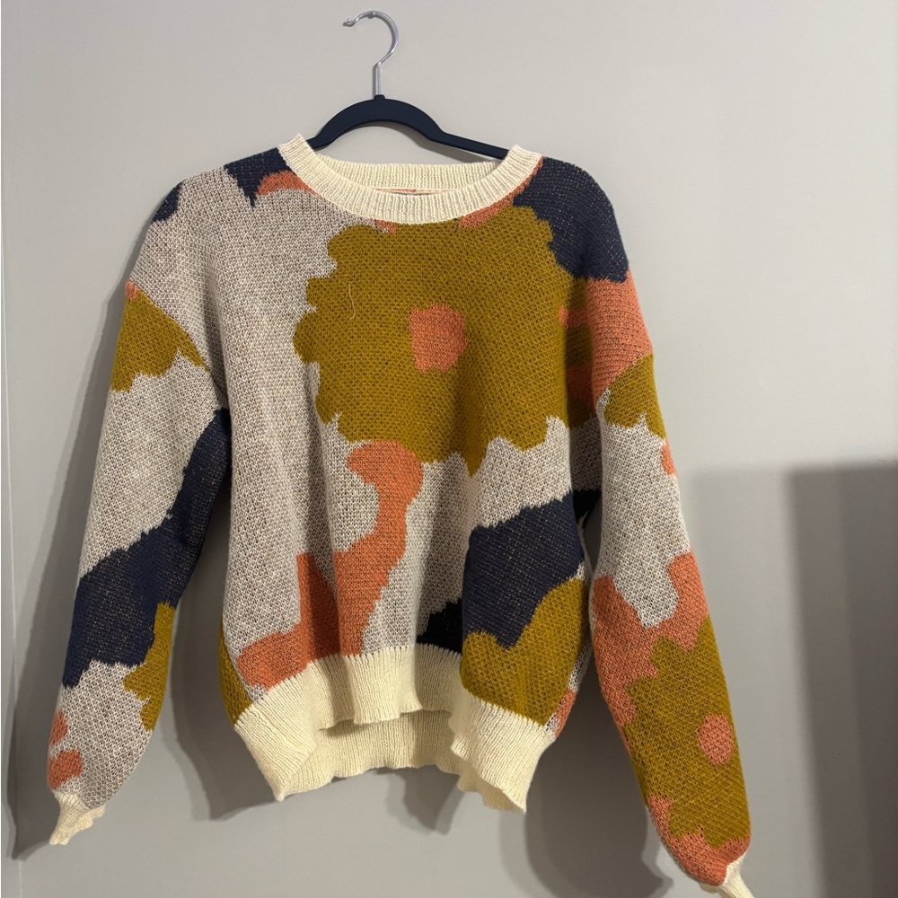 Floral Patterned Sweater - Multicolor